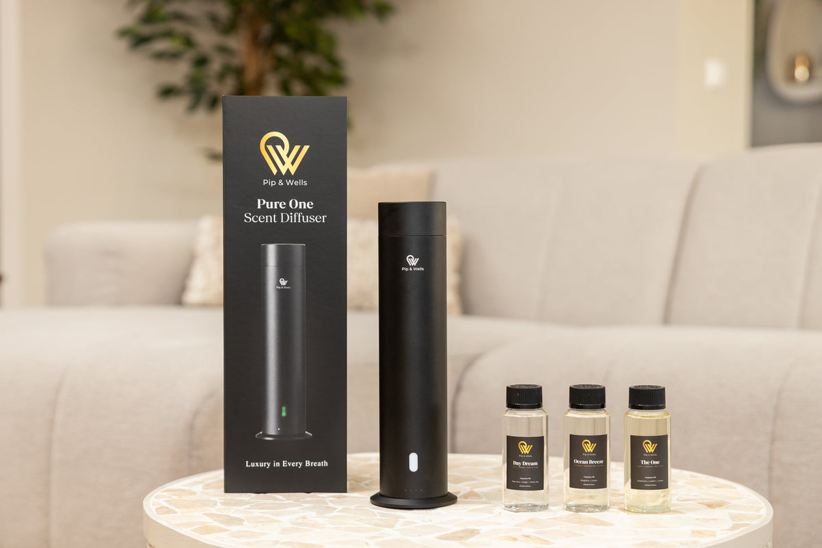 Pure One waterless scent diffuser with three fragrance oils